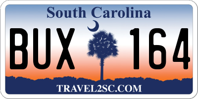 SC license plate BUX164