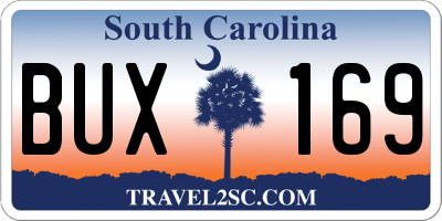 SC license plate BUX169
