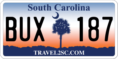 SC license plate BUX187