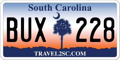 SC license plate BUX228