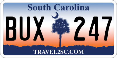 SC license plate BUX247
