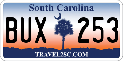 SC license plate BUX253