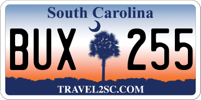 SC license plate BUX255