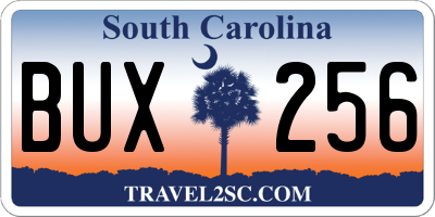 SC license plate BUX256