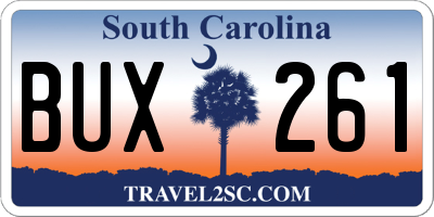 SC license plate BUX261