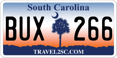 SC license plate BUX266