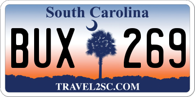 SC license plate BUX269