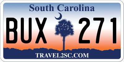 SC license plate BUX271