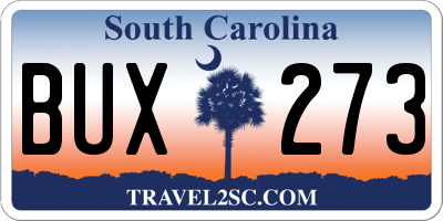 SC license plate BUX273