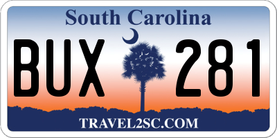 SC license plate BUX281