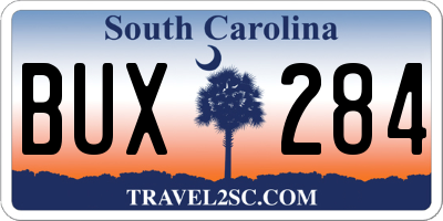 SC license plate BUX284