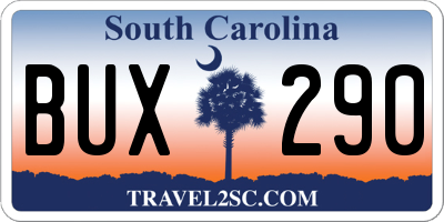 SC license plate BUX290