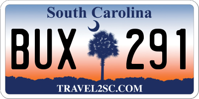 SC license plate BUX291