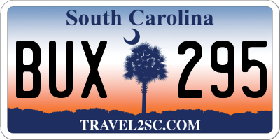 SC license plate BUX295