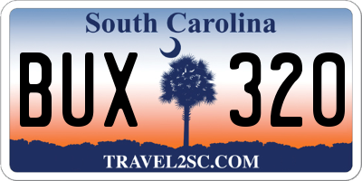 SC license plate BUX320