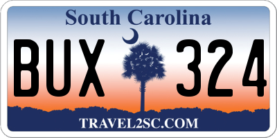 SC license plate BUX324