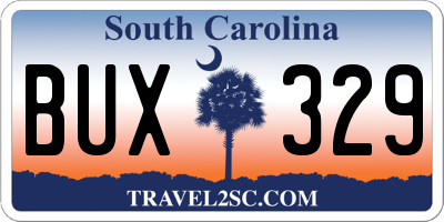 SC license plate BUX329