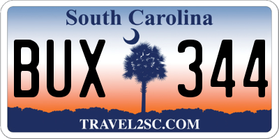 SC license plate BUX344