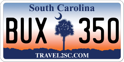 SC license plate BUX350