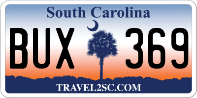 SC license plate BUX369