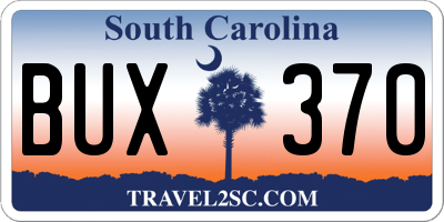 SC license plate BUX370