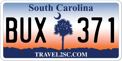 SC license plate BUX371