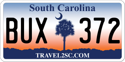 SC license plate BUX372
