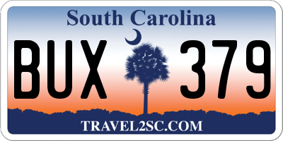 SC license plate BUX379