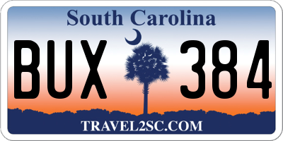 SC license plate BUX384
