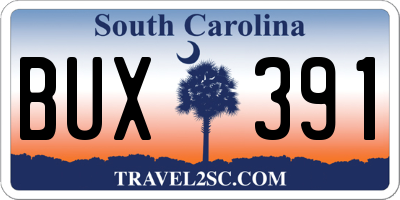 SC license plate BUX391