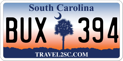 SC license plate BUX394