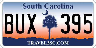 SC license plate BUX395