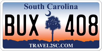 SC license plate BUX408
