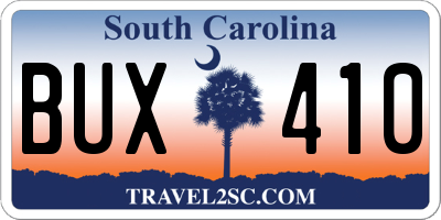 SC license plate BUX410