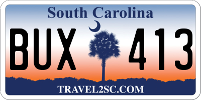 SC license plate BUX413