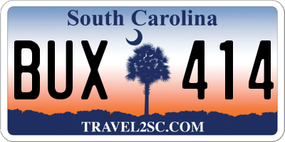 SC license plate BUX414