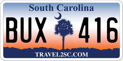 SC license plate BUX416