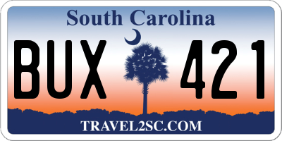 SC license plate BUX421