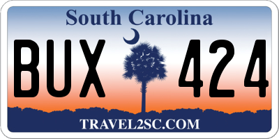 SC license plate BUX424