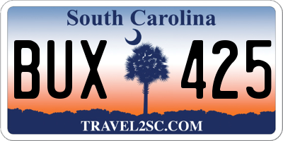SC license plate BUX425