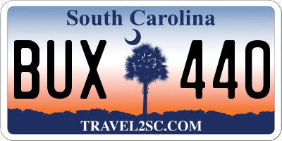 SC license plate BUX440