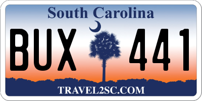 SC license plate BUX441