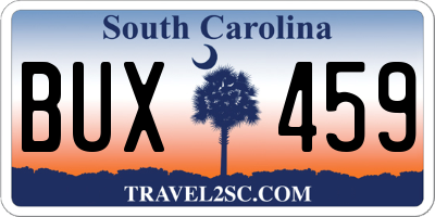 SC license plate BUX459