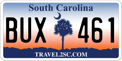 SC license plate BUX461