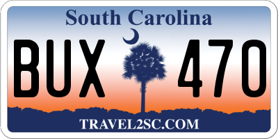SC license plate BUX470