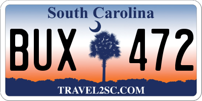 SC license plate BUX472