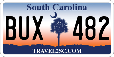 SC license plate BUX482