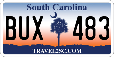 SC license plate BUX483