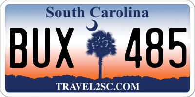 SC license plate BUX485