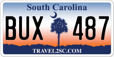 SC license plate BUX487